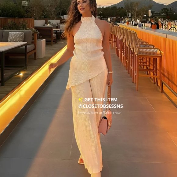 BLOGGER FAVE!!! ZARA Co-Ord Set Sleeveless Top and Wide Leg Pants - Picture 12 of 16